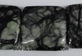 CPJ228 15.5 inches 30*30mm square green picasso jasper beads