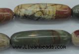 CPJ26 15.5 inches 13*40mm cylinder picasso jasper beads wholesale