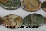 CPJ358 15.5 inches 22*30mm oval picasso jasper gemstone beads