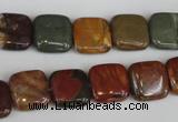 CPJ361 15.5 inches 12*12mm square picasso jasper gemstone beads