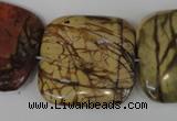 CPJ363 15.5 inches 30*30mm square picasso jasper gemstone beads