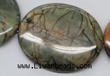 CPJ37 15.5 inches 40*50mm oval picasso jasper beads wholesale