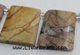 CPJ377 Top drilled 22*26mm trapezoid picasso jasper beads