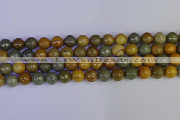 CPJ455 15.5 inches 14mm round wildhorse picture jasper beads