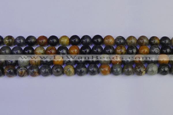 CPJ474 15.5 inches 12mm round black picasso jasper beads wholesale