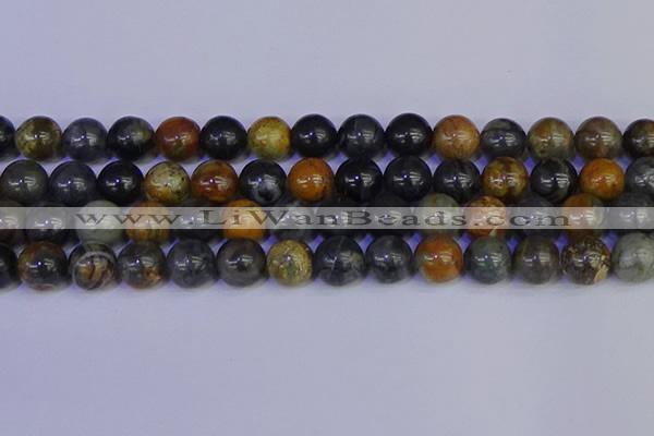 CPJ475 15.5 inches 14mm round black picasso jasper beads wholesale