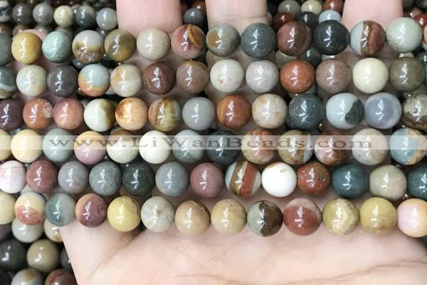 CPJ482 15.5 inches 8mm round polychrome jasper beads wholesale