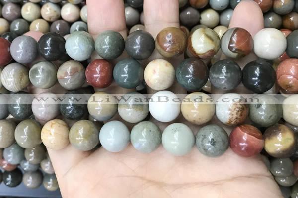 CPJ484 15.5 inches 12mm round polychrome jasper beads wholesale