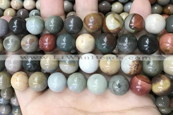 CPJ485 15.5 inches 14mm round polychrome jasper beads wholesale