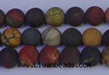 CPJ502 15.5 inches 8mm round matte picasso jasper beads wholesale