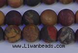 CPJ503 15.5 inches 10mm round matte picasso jasper beads wholesale