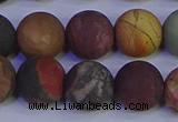 CPJ505 15.5 inches 14mm round matte picasso jasper beads wholesale