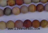 CPJ511 15.5 inches 6mm round matte polychrome jasper beads wholeasle