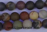 CPJ512 15.5 inches 8mm round matte polychrome jasper beads wholeasle