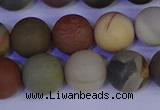 CPJ514 15.5 inches 12mm round matte polychrome jasper beads wholeasle