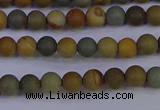 CPJ520 15.5 inches 4mm round matte wildhorse picture jasper beads