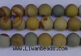 CPJ521 15.5 inches 6mm round matte wildhorse picture jasper beads