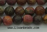 CPJ531 15.5 inches 6mm faceted round picasso jasper beads