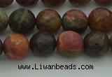 CPJ532 15.5 inches 8mm faceted round picasso jasper beads