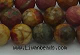 CPJ533 15.5 inches 10mm faceted round picasso jasper beads