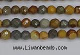 CPJ540 15.5 inches 4mm faceted round wildhorse picture jasper beads