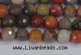 CPJ547 15.5 inches 6mm faceted round polychrome jasper beads