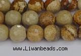 CPJ557 15.5 inches 8mm faceted round picture jasper beads