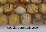 CPJ558 15.5 inches 10mm faceted round picture jasper beads