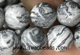 CPJ583 15.5 inches 10mm round grey picture jasper beads wholesale