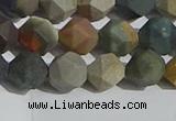 CPJ591 15.5 inches 8mm faceted nuggets matte polychrome jasper beads