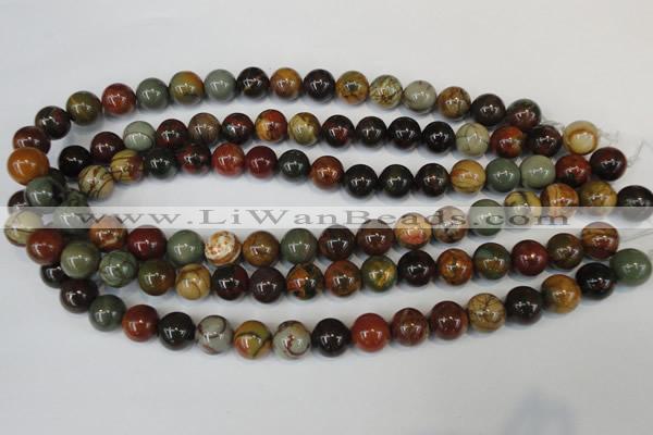 CPJ63 15.5 inches 12mm round picasso jasper gemstone beads