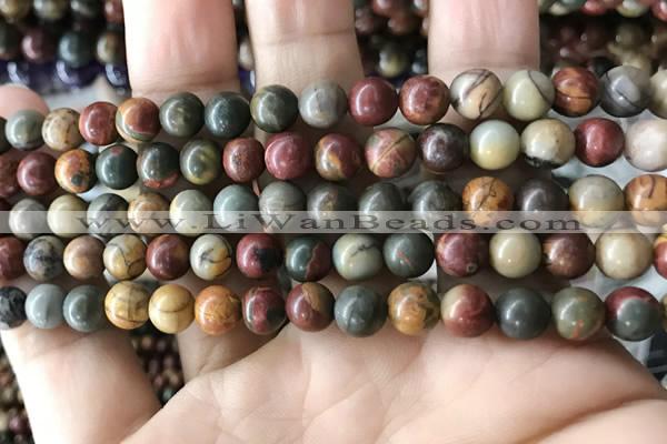 CPJ634 15.5 inches 6mm round picasso jasper beads wholesale