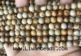 CPJ659 15.5 inches 6mm round picture jasper beads wholesale