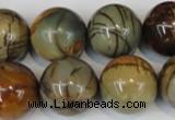 CPJ66 15.5 inches 18mm round picasso jasper gemstone beads