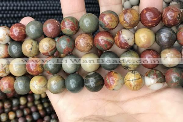 CPJ674 15.5 inches 12mm round picasso jasper beads wholesale