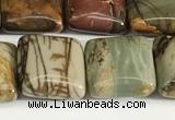 CPJ686 15.5 inches 12*12mm square picasso jasper beads wholesale