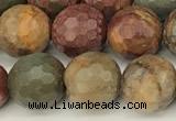 CPJ691 15 inches 8mm faceted round picasso jasper beads