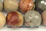 CPJ698 15 inches 12mm faceted round American picture jasper beads