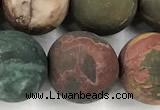 CPJ739 15 inches 12mm round matte picasso jasper beads