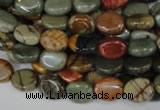 CPJ82 15.5 inches 8*10mm oval picasso jasper gemstone beads