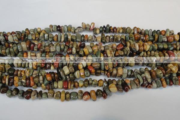 CPJ94 15.5 inches 5*11mm nuggets picasso jasper gemstone beads