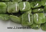 CPO08 15.5 inches 12*12mm square olivine gemstone beads wholesale