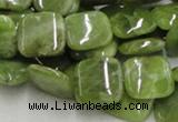 CPO09 15.5 inches 16*16mm square olivine gemstone beads wholesale