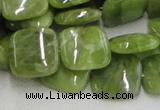 CPO10 15.5 inches 18*18mm square olivine gemstone beads wholesale