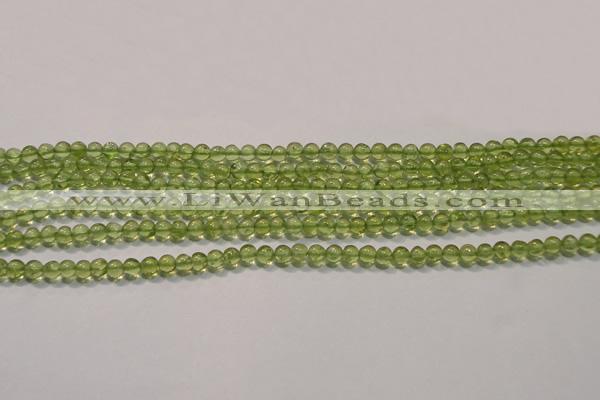 CPO101 15 inches 3mm round natural peridot beads wholesale