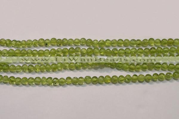 CPO102 15 inches 4mm round natural peridot beads wholesale