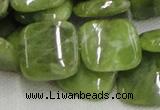 CPO11 15.5 inches 20*20mm square olivine gemstone beads wholesale