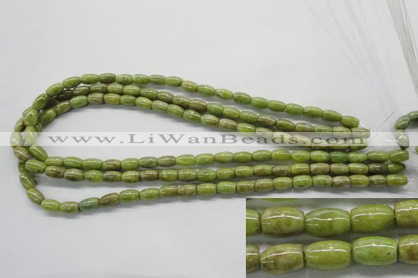 CPO24 15.5 inches 6*10mm drum olivine gemstone beads wholesale