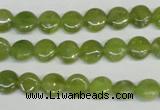 CPO28 15.5 inches 8mm flat round olivine gemstone beads wholesale