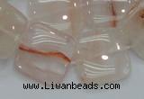 CPQ06 15.5 inches 20*20mm square natural pink quartz beads